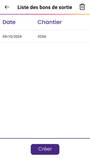 Liste des bons de sortie