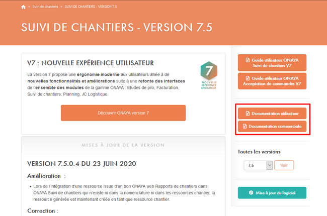 ONAYA Suivi de chantiers - espace client